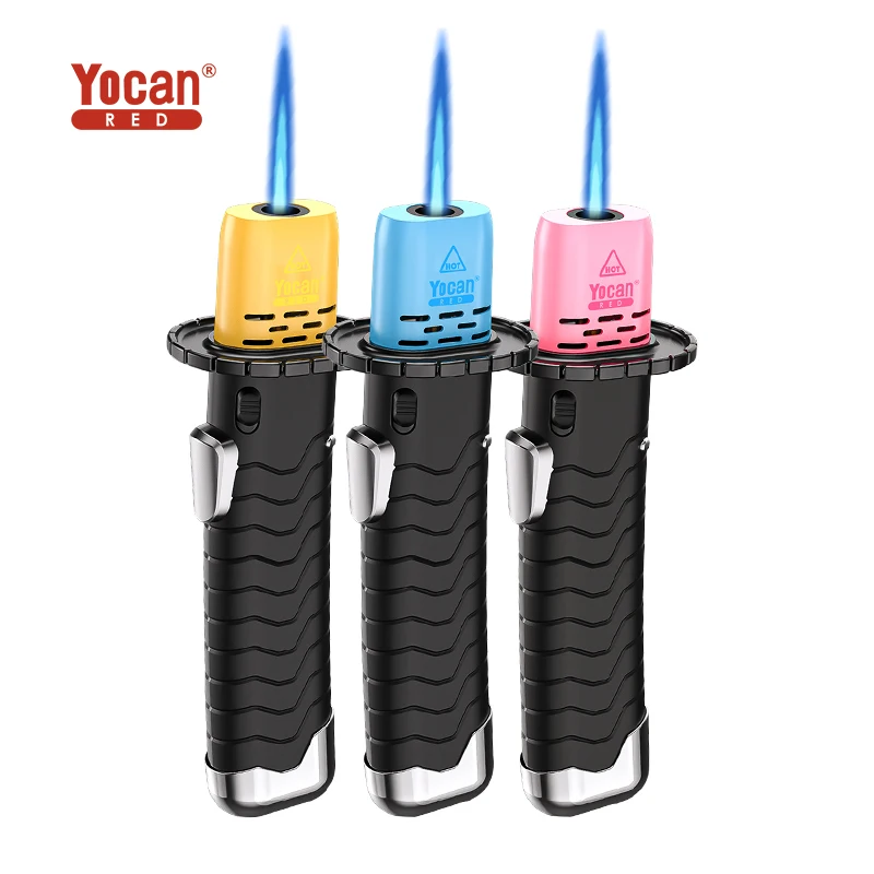 Factory Direct Alloy Material High Temperature Changing Color Torch Lighter Jet Flame Lighter for Camping Candle