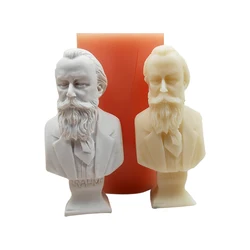 B-1037 Brahms Plaster Portrait Resin Silicone Candle Mold Aromatherapy Candle DIY Material for 3D Mould