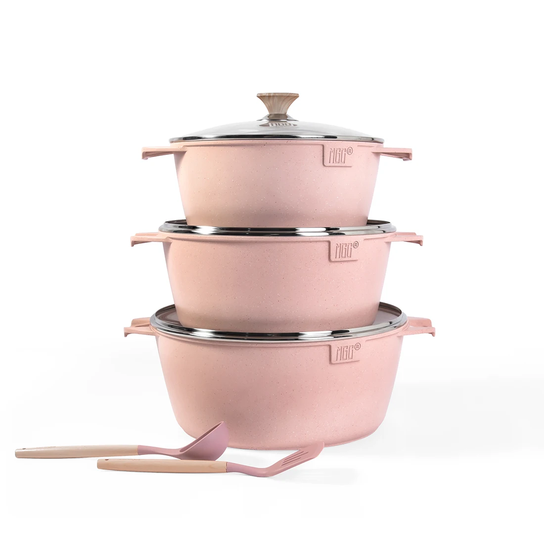 MGC 8pcs  Non-stick Kitchen Aluminum Cookware-set Big Pot Sets Cooking Pots Sets Nonstick Cookware Sets