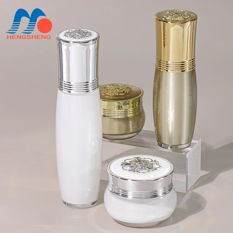 15g 20g 30g 30ml 50ml electroplated gold acrylic  figure top cosmetic cream jar and lotion bottle set