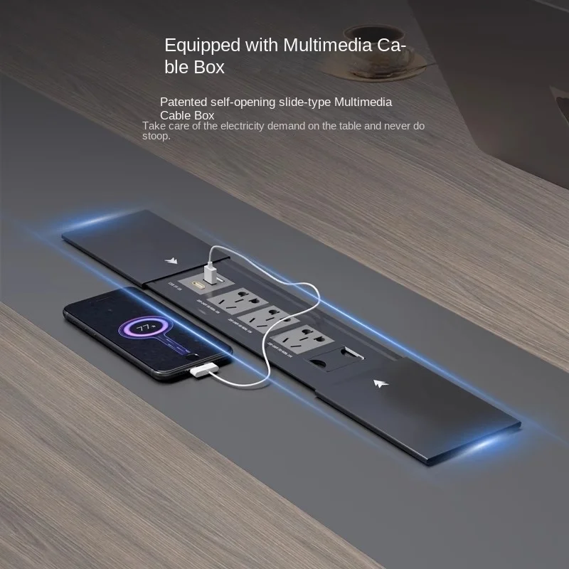 Современная Роскошная офисная мебель высококачественный деревянный стол для встреч Набор стульев школьных совещаний стойка приема деревянная панель конференций