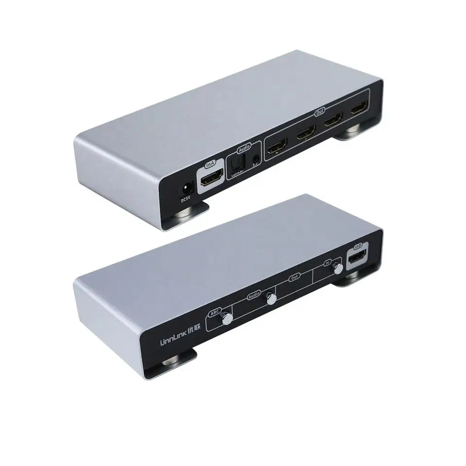 2x4 HDMI Matrix 4K@60Hz Video Splitter 2 In 4 Out with Optical 3.5mm audio Arc ODM OEM Factory Manufacturers Customization