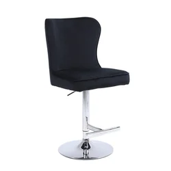 High-end modern design hotel high Commercial luxury velvet swivel bar chairs