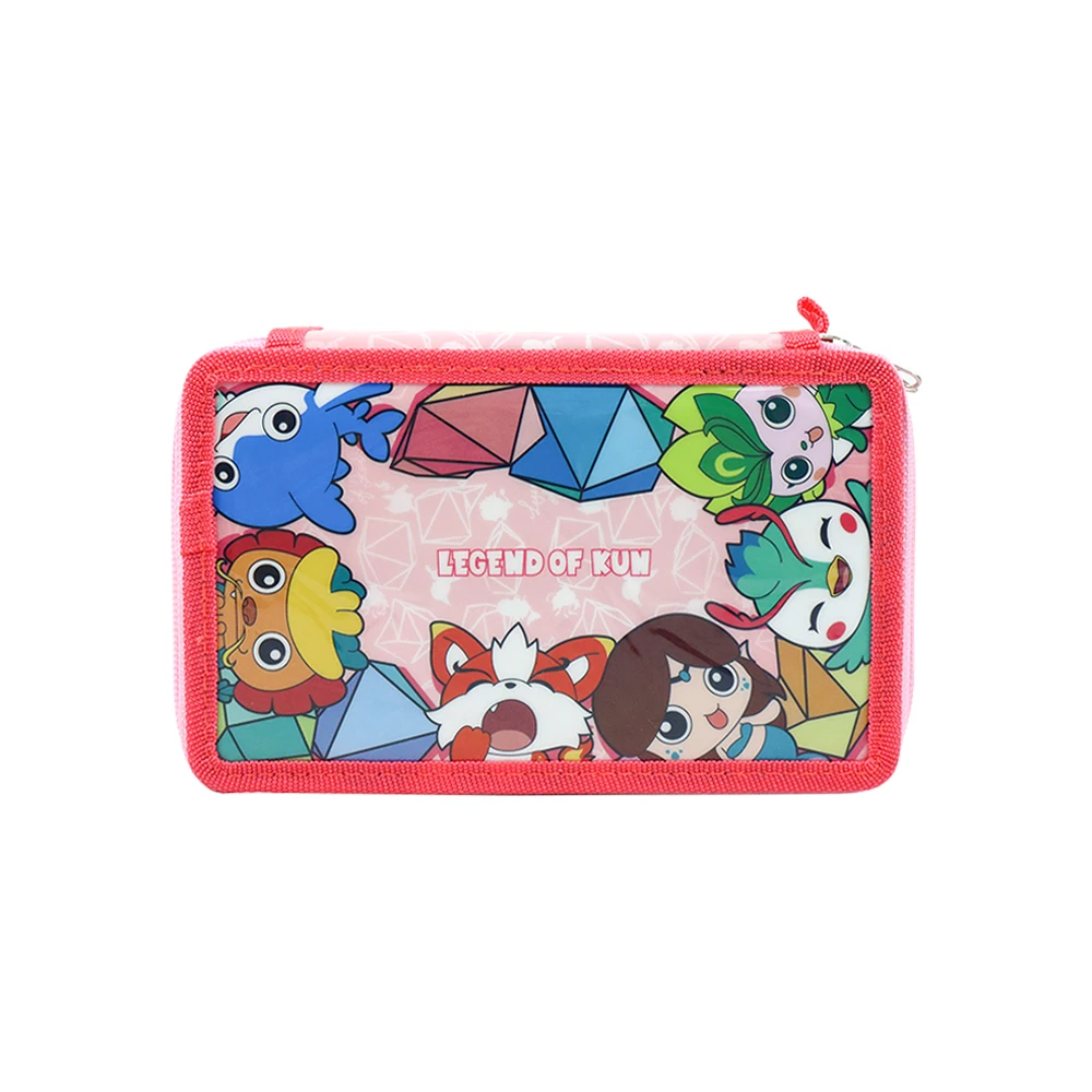 Spot Supplies Cute Pencil Case School Waterproof PU Teenage Big Capacity Blue Pink Pencil Case