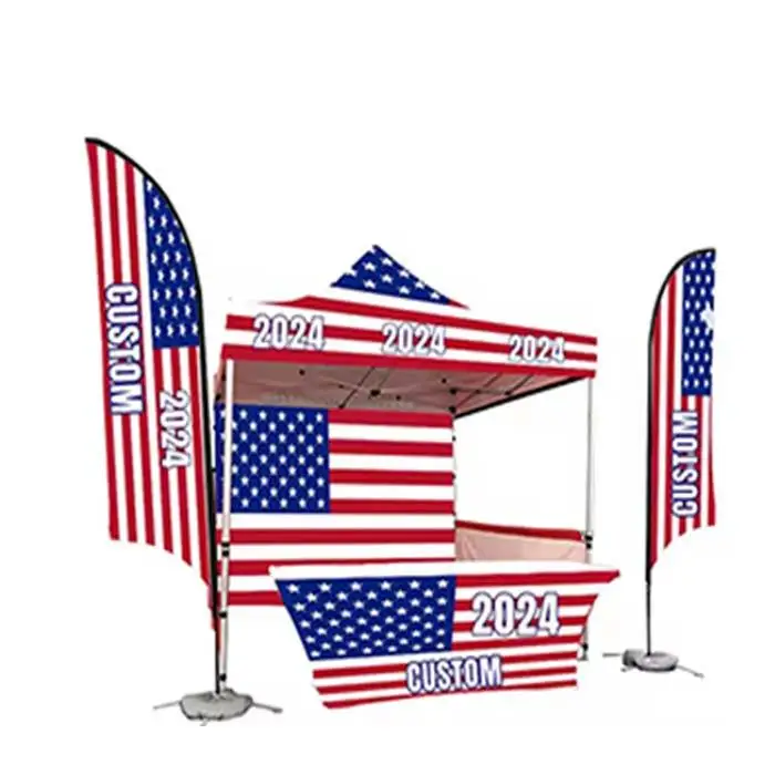 HLY Custom Size Premium Outdoor Tents for Motor Racing Event Competitive Trade Show Canopy with Flag