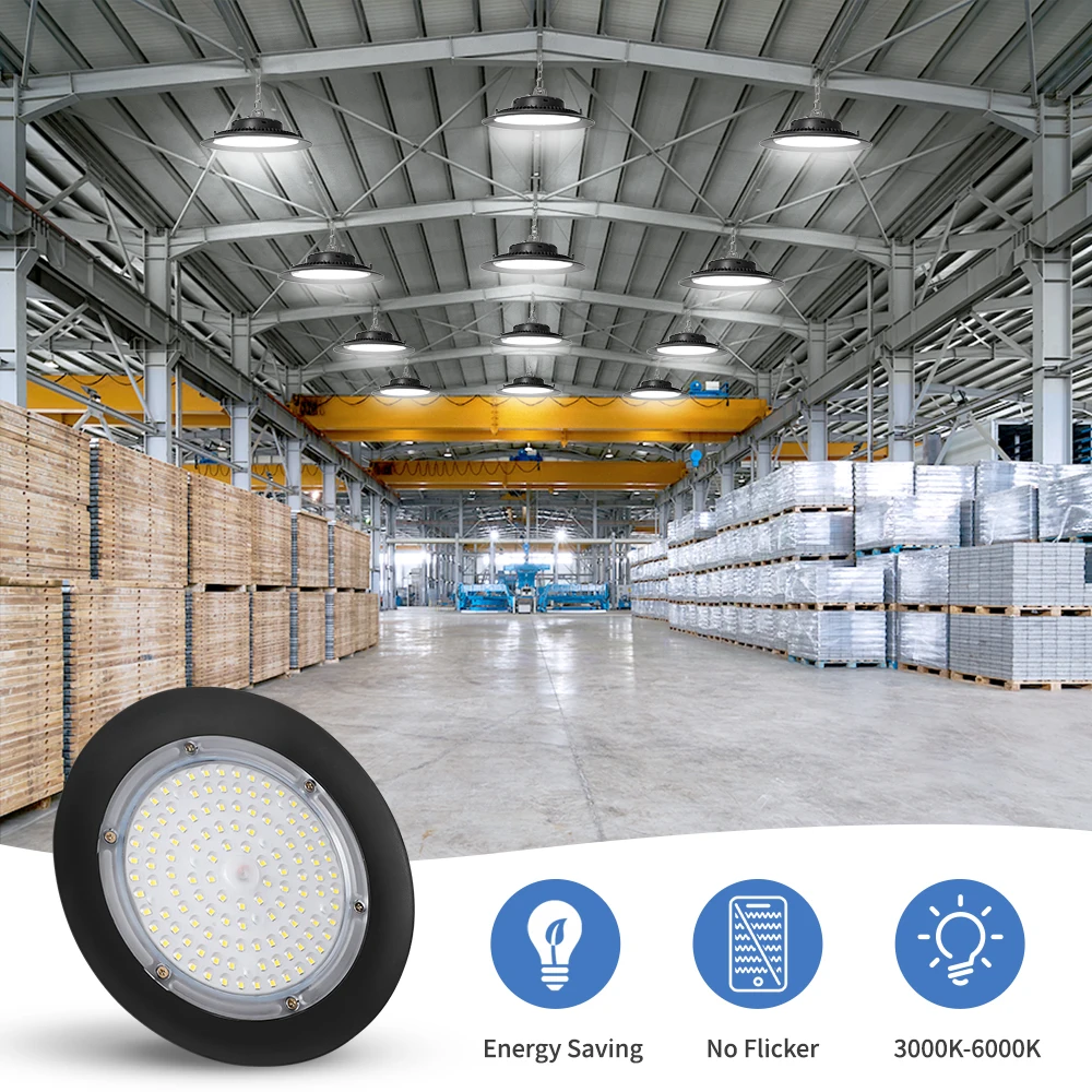 Wholesale Price 100W 150W 200W UFO LED High Bay Lights Waterproof Commercial Industrial Lighting Warehouse Led High Bay Lamp