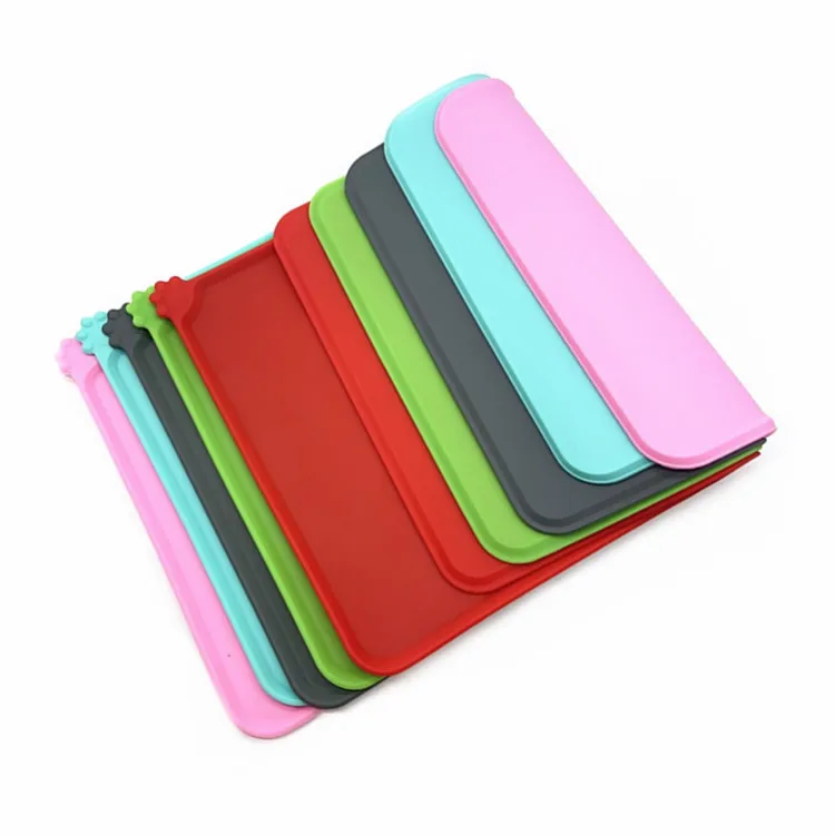 Colorful Reusable Anti-Slip Silicone Pet Feeding Mat Dog Food Mats
