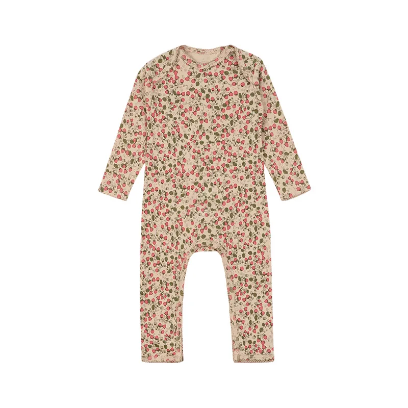 2024 Wholesale Cartoon Print Long Sleeve New Born Baby Rompers Jumpsuit
