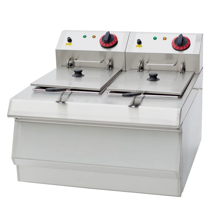 Commercial Countertop Double Tanks Pressure kfc Chicken Fryer For Sale Gas Deep Fryer