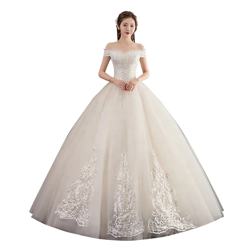 Suzhou Elegan Elegant Tulle Lace Appliques Long Sleeve Ball Gown Wedding Dress Bridal Gowns For Women Brida Wedding