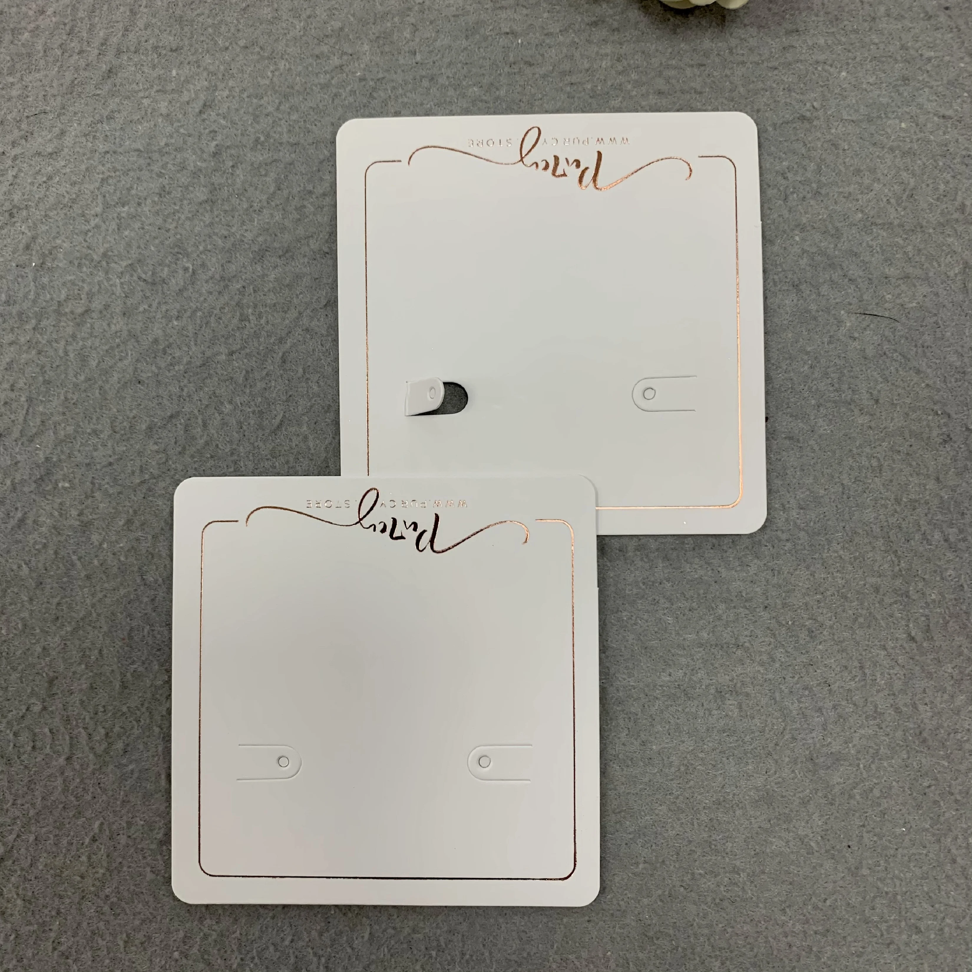 Custom Logo Printed Cardboard Paper Display Card Hang Necklace Tags for Jewelry With  Brand Name