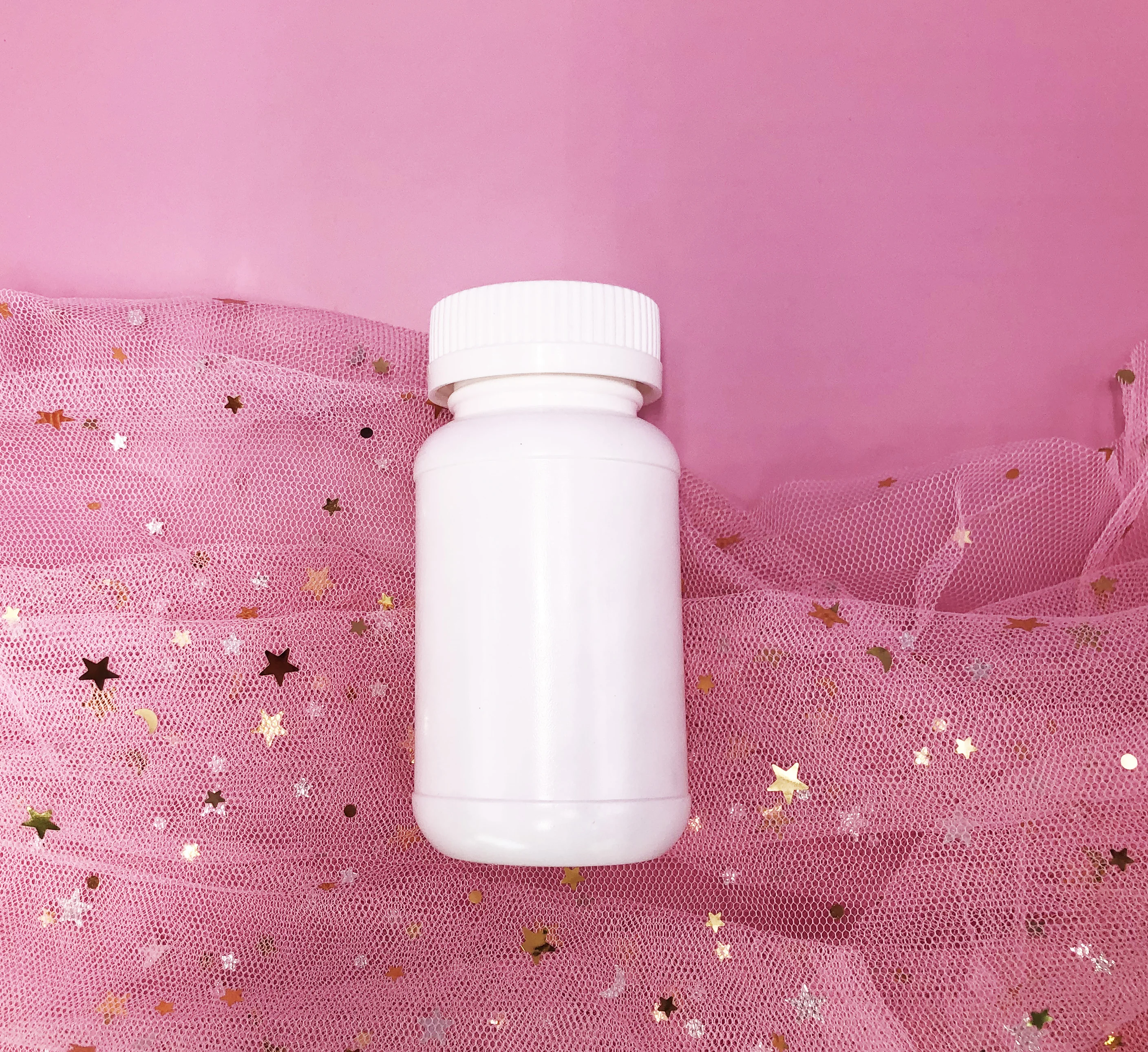 capsule bottle 120ML plastic bottle for vitamin with screw up lid cap push down& turn 38/400 lid medicine bottle