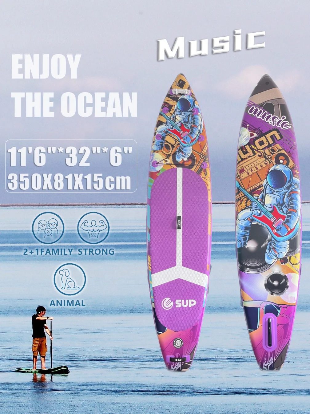 ESUP Inflatable double layer stand up Paddle Board Soft Board for Youth inflatable paddle board Surfboard