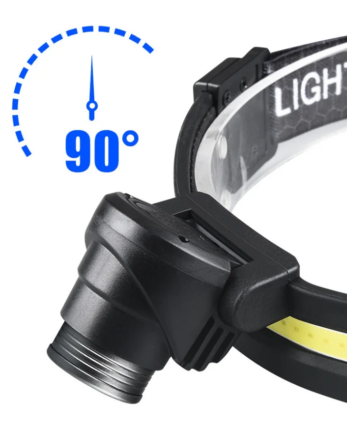 XPG COB zoomable head torch light head lamp motion high power 18650 led cob headlamps rechargeable