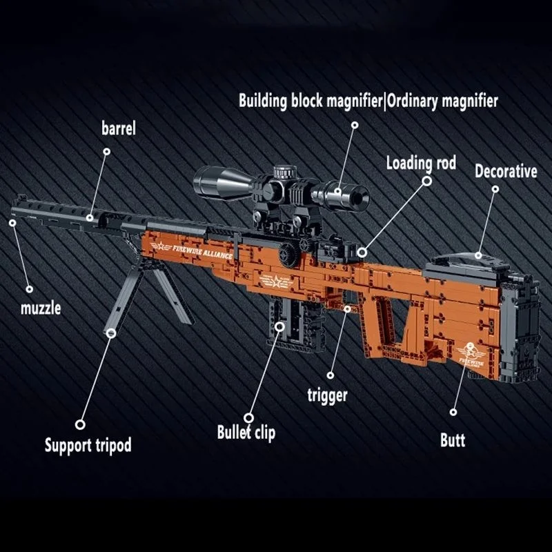 MORK Blocks 051002 Firewire Alliance AWM SNIPER RIFLE DIY Toys Plastic Building Block Toys For Kids