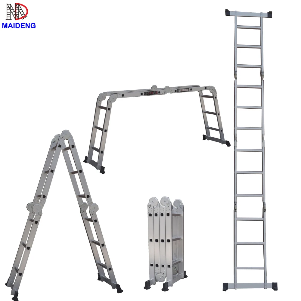 Multipurpose Ladder EN 131 Aluminium Material 12.5 Ft Step Ladders with 150Kg  max load