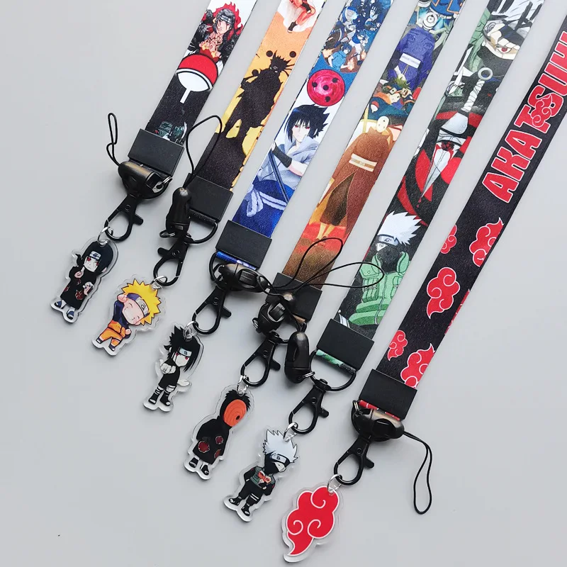 8 Designs Wholesale Anime Jiraiya lanyard for Mobile Phone Cartoon Double Side Thermal Transfer printing customised lanyard