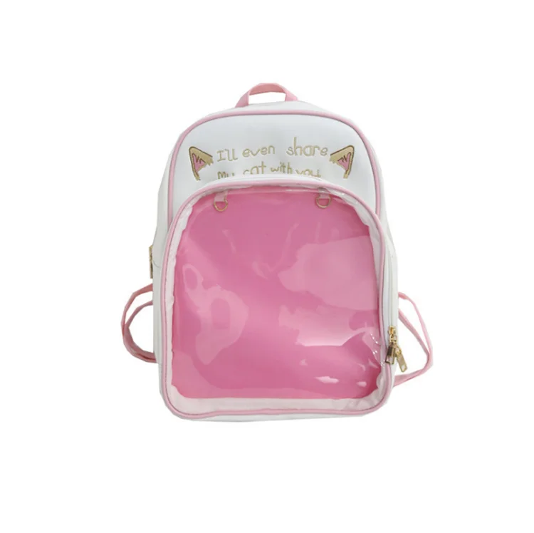 Оптовая продажа, популярные сумки из полиуретана с мультипликационным рисунком, китайская фабрика, Модные прозрачные рюкзаки из ПВХ для школьников и учебников