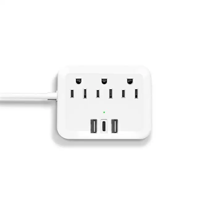 Новый продукт, удлинитель с 3 USB и 3 розетками переменного тока, с плоской вилкой типа C, американский стандарт, удлинитель питания с USB