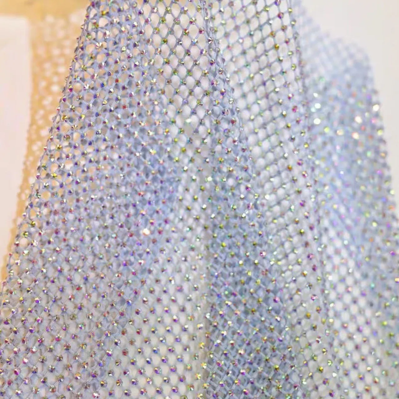 Decorative Hotfix Rhinestone Mesh Fabric For Dress Bag Shoes