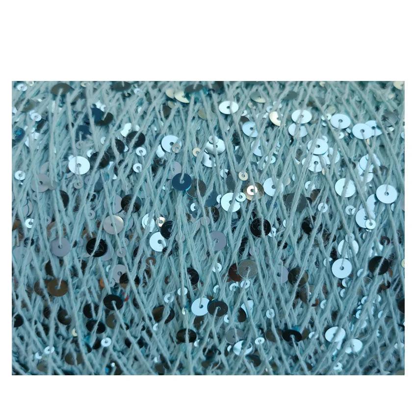 Menca Sequin Fancy Yarn 6mm+3mm Hot Hand Knitting Sequin Yarns Wholesales Factory