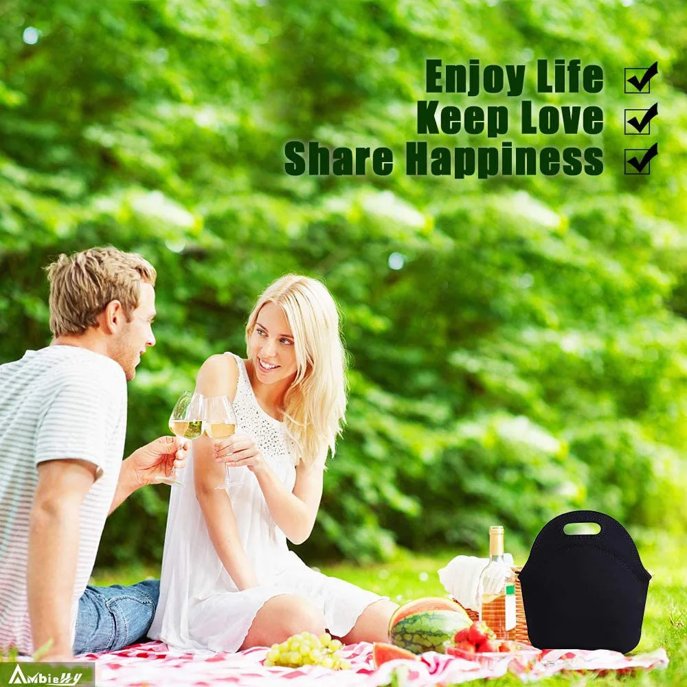Custom Logo Insulated Waterproof Tote Cooler Bag Picnic Travel Neoprene Lunch Bag