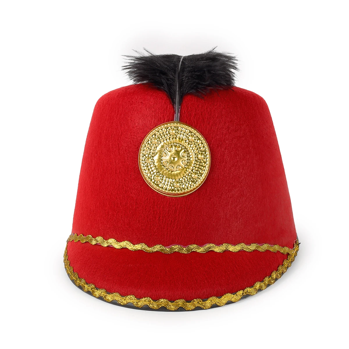 Wholesale Unisex Flat top wool felt hat Custom Round Top Short Brim Ceremonial Uniform Hat