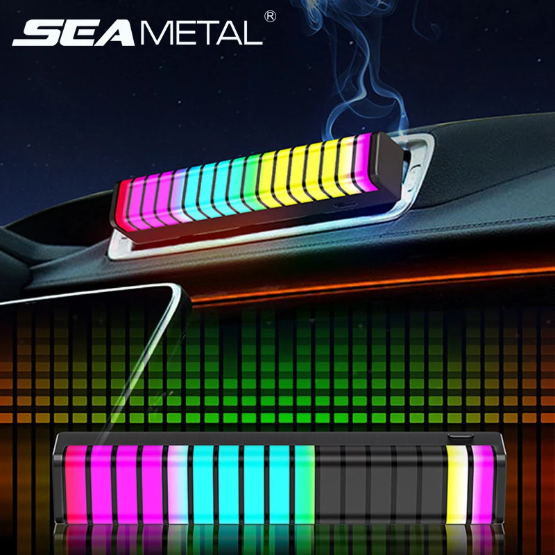New Arrival Sound Control Interior Accessories Auto Air Freshener With LED Car LED Atmosphere Light Aromatherapy