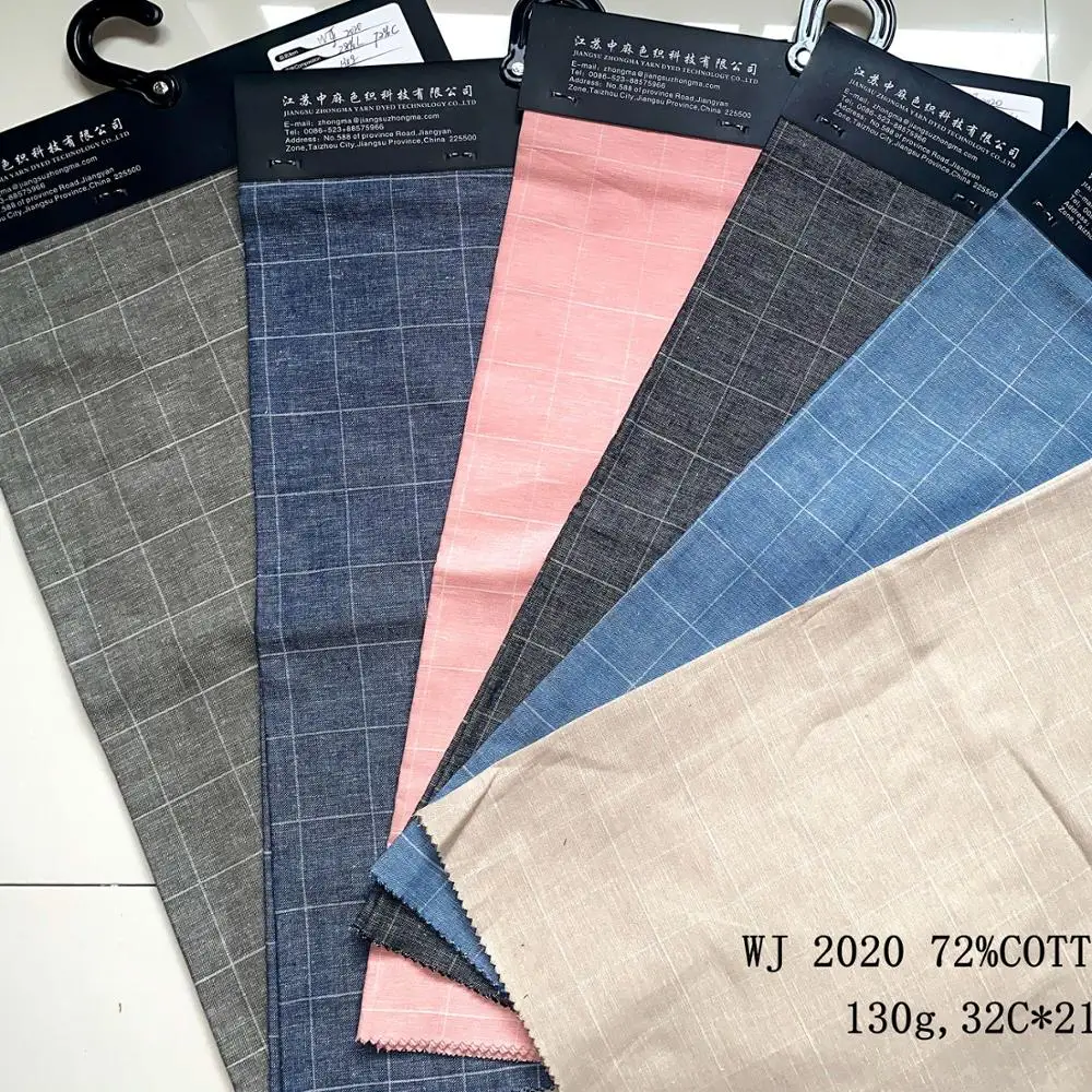 
ALMOST FAMOUS PATTERN LINEN COTTON PLAID FABRIC WJ 2020 32C*21L/C 84*64 FOR UPHOLSTERY FOR SHIRT FOR CUSHION FOR CURTAIN 