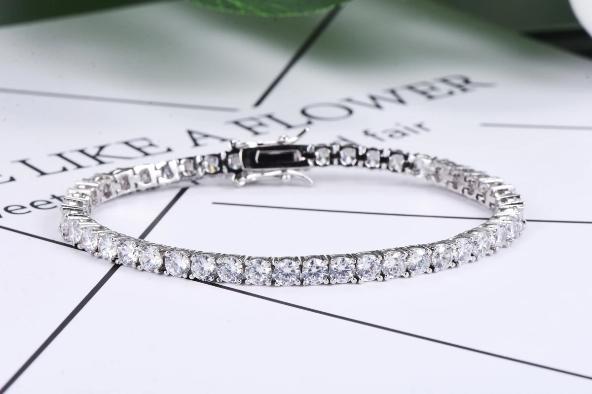 925 Silver Jewellery Bracelet  CZ Stone Silver Plated Tennis Chain Wholesale Trending Tennis Bracelet
