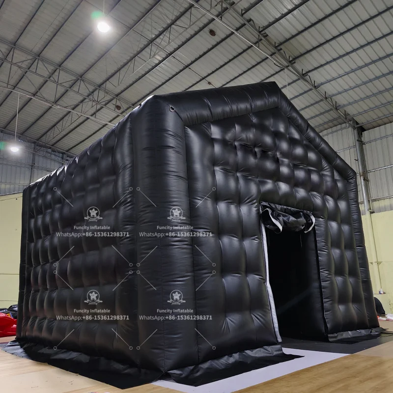 Funcity 18ft Commercial Grade PVC Material Black Mobile Disco Night Club Tent Party Inflatable Nightclub Tent