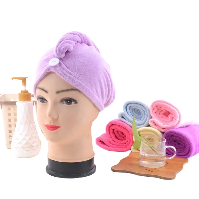 Wholesale Custom Towel for Hair Drying Spa Wrap Plush Hair Head Turban Microfiber Towel Microfibre Hair Towel Wrap