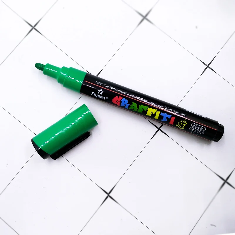 Medium Tip 12 Colors Water Based Ink Acrylic Paint Pen for Ceramic,Glass,Fabric