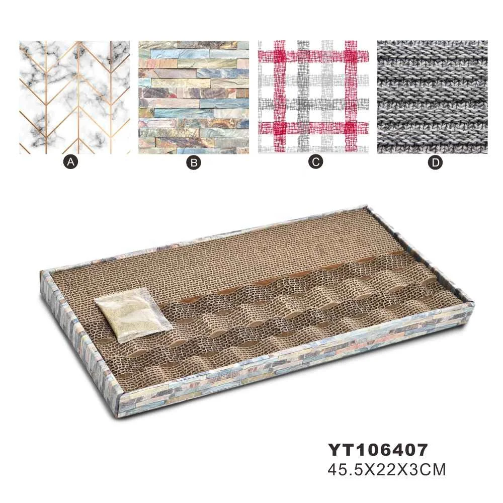 High Quality Cheap Corrugated Cat Scratcher Built-In Catnip Cardboard Toy Cat Scratch Board