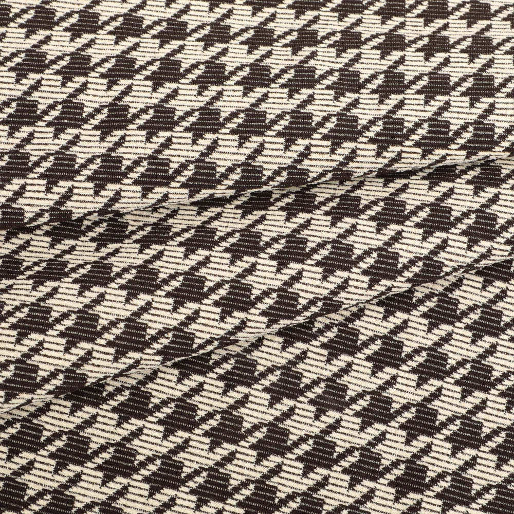 DB Textile Knitted Eco-friendly 90% Polyester 10% Spandex Houndstooth Stripe Jacquard Fabric for Clothing