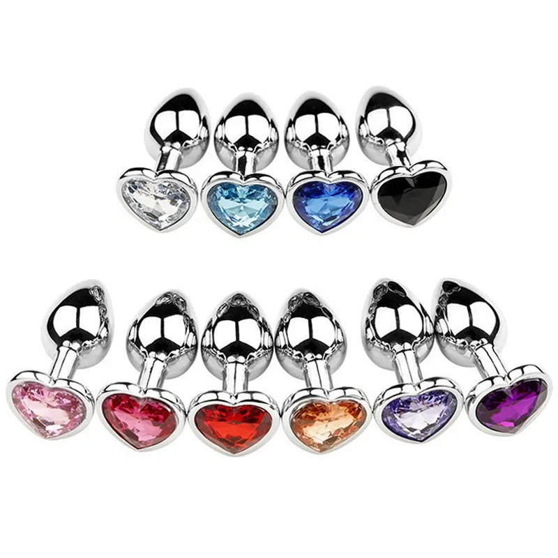 3 Size Anal Plug Heart Crystal Anal Plug Removable Butt Plug Stimulator Anal Sex Toys Prostate Massager Dildo