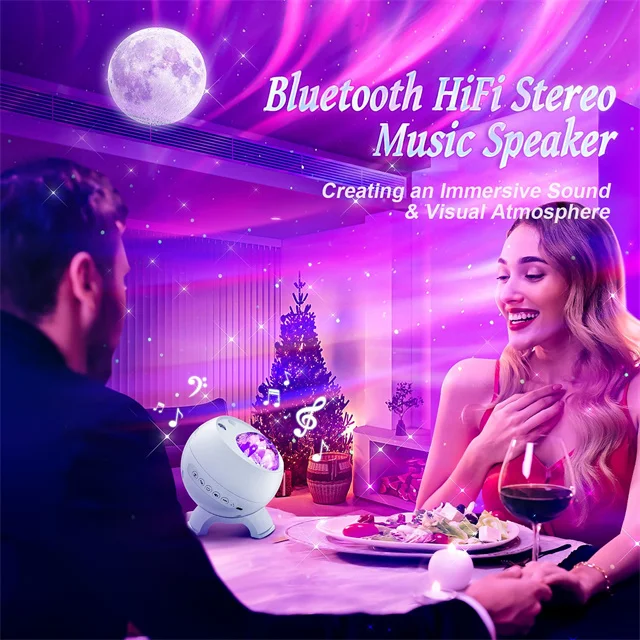 White Noise Machine Northern Light Galaxy Projector For Bedroom Nebula Moon Dynamic Aurora Projector