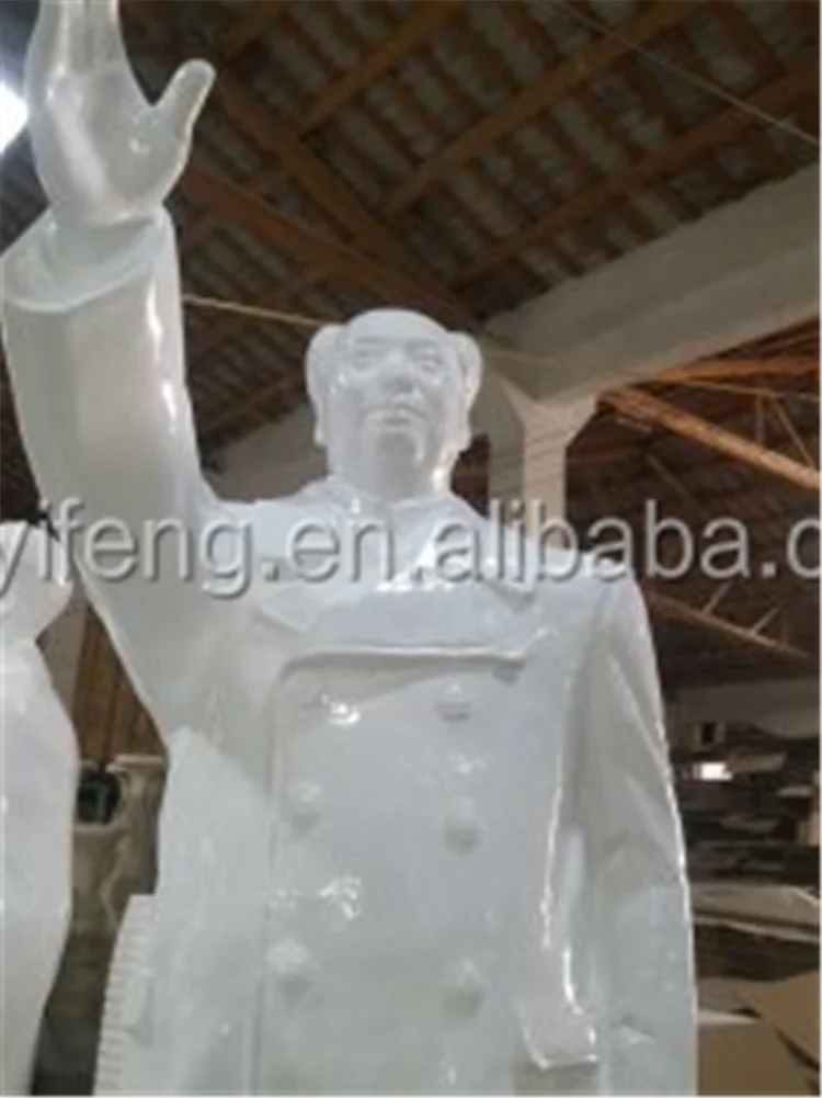 Chairman Mao Sculpture Mao Zedong Stand Statue Jade-Like Great Man Effigies