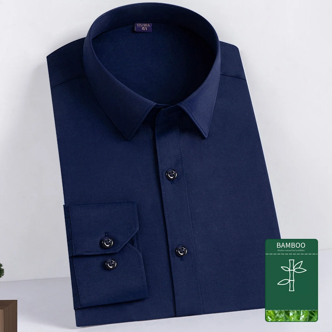 Мужская рубашка из бамбукового волокна Jinteng летняя дышащая и классная белая Повседневная с длинными рукавами для юристов деловая мужская