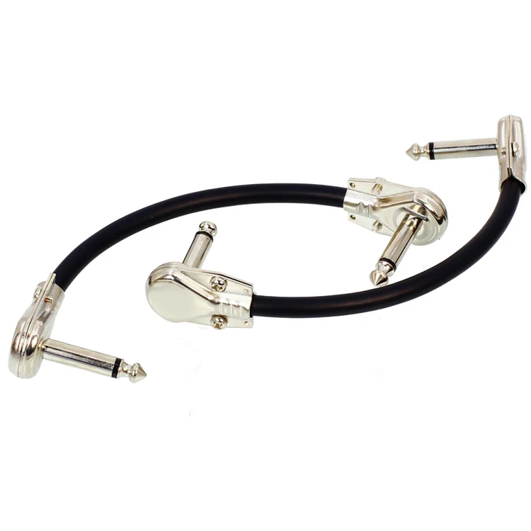 
Guitar Patch Cables Right Angle, 12 inch ,30 cm 1/4 6.35mm TS Instrument Cables for Effect Pedals 