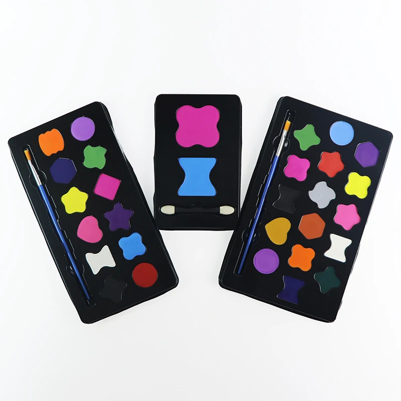 GP wholesale makeup 12 color washable oil based grease face body paint kit for kids diy Christmas Halloween makeup