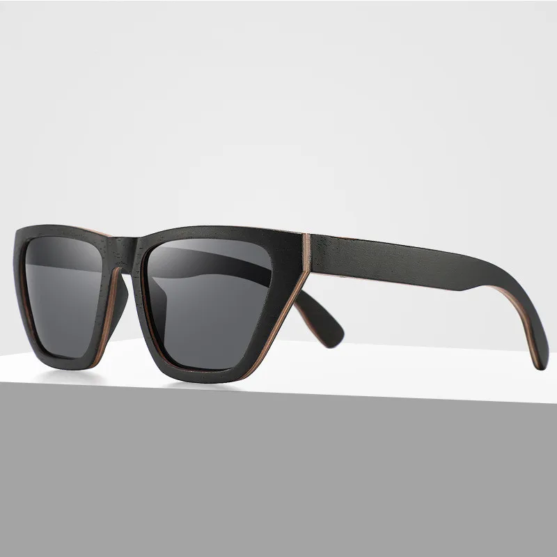 Cat Eye Wooden Sunglasses Dropshipping Polarized Lens Recycled Skateboard Wood Sunglass
