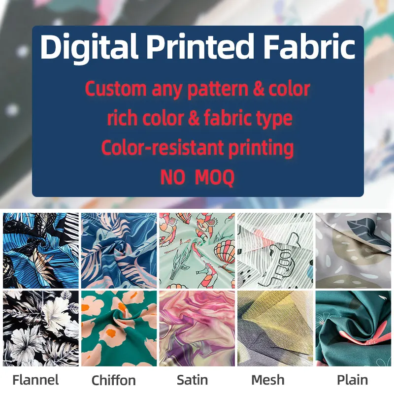 U See Custom Shiny Vintage Flower 100% Polyester Satin Printed Fabric Textile Raw Material Satin Dress Blouse Material