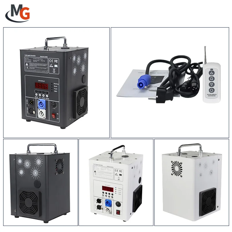 600W DMX512 Controlled Wedding Sparkler Table Digital Screen EDM Cold Spark Fountain Machine with Remote For Wedding Party