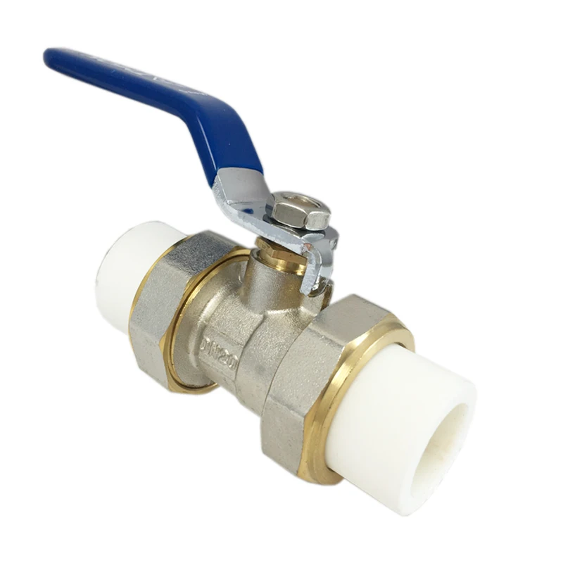 PPR double headed brass body ball valve 1/2 inch 1000wog with female theads brass names of plumbing materials