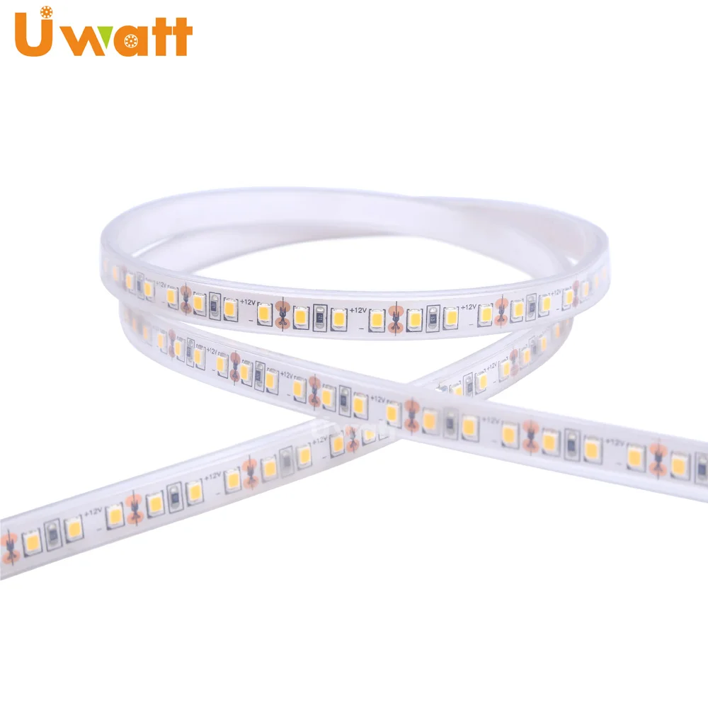 8mm White FPCB IP67 Casing PU 120 leds 1 Meter Luces LED Strip Light 12W 14.4W