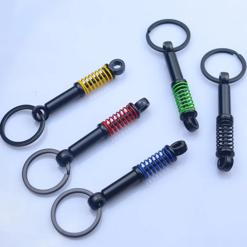 Hot Sale Fashion Car Modification Keychain Black Body Shock Absorber Keyring Metal Shock Absorber Charm Key Holder Pendant