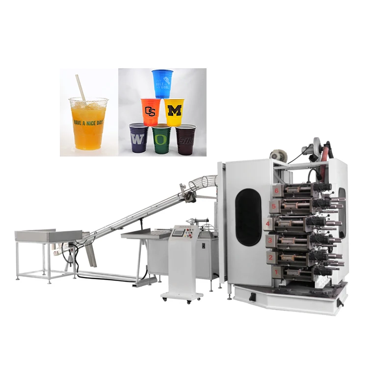FJL-4A Hot sale four color plastic cup water bottle printing machine without noises