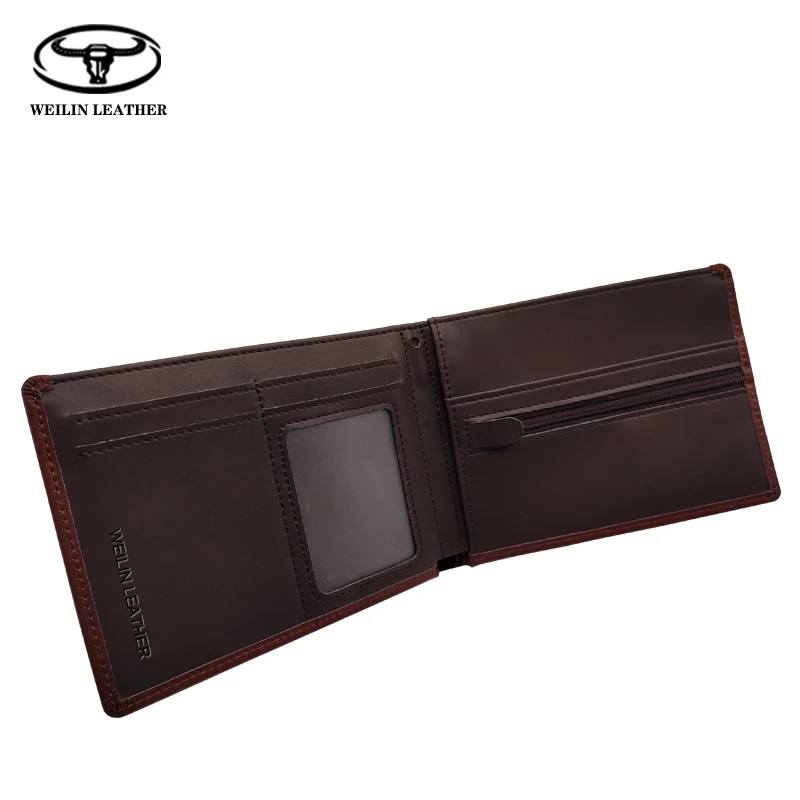 Оптовая продажа, высококачественные роскошные кошельки из натуральной кожи, мужской кошелек, деловой винтажный кошелек из воловьей кожи с индивидуальным принтом, Подарочный кошелек