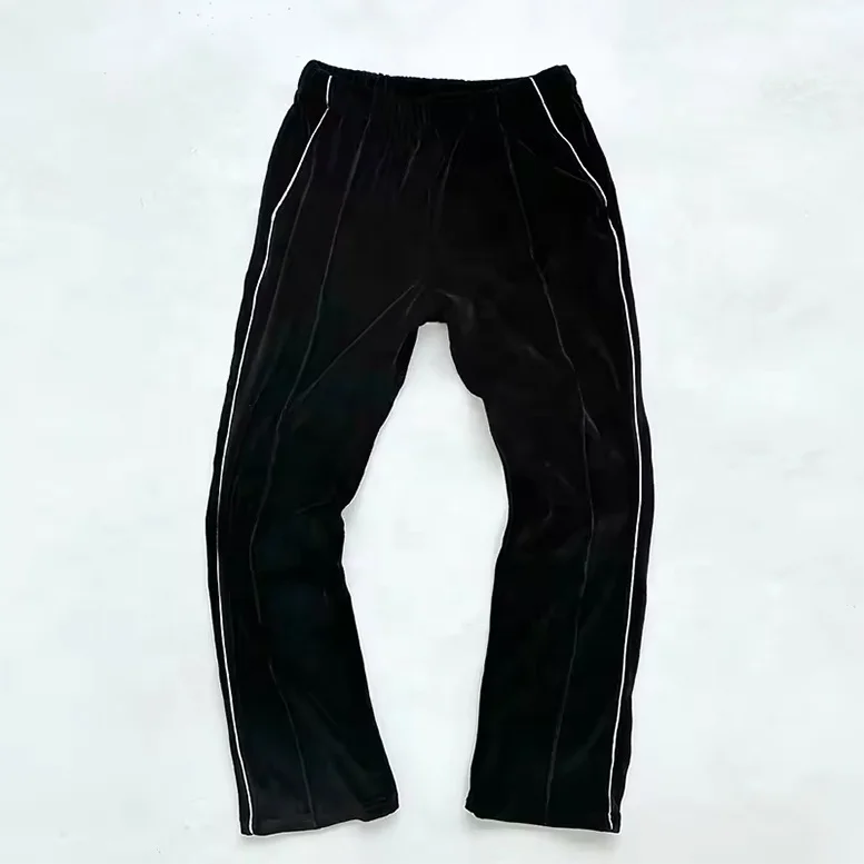 Custom blank  Plus Size  reflective Velvet Tracksuits  Jogger Suits 2 Piece Set  winter screen print velour tracksuit for men